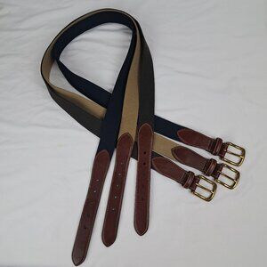 L.L.Bean Comfort Waist Belts Lot of 3: Brown,  Navy, and Kahki Size 46